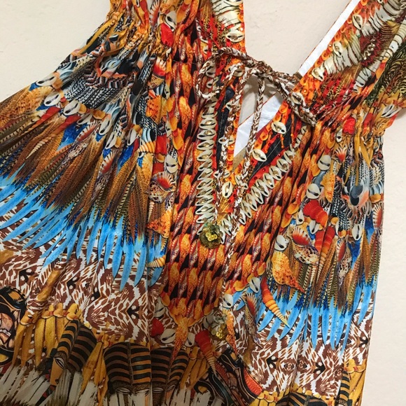 RUBYYAYA CUSTOM ETHNIC SHELL EMBELLISHED SHELL - Picture 2 of 4